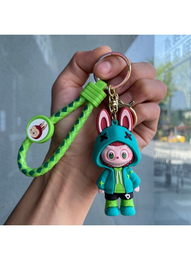 NIBEMINENT Cartoon LABUBU Keychain, 3d Stereoscopic Figurine, Schoolbag Pendant, Car Key Chain Gift  - Image 1