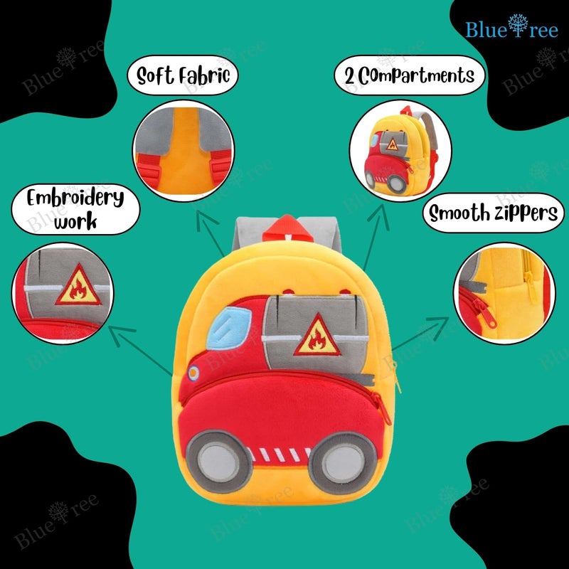 Blue Tree حقيبة مدرسية للأطفال اللطيفين (1-6 سنوات)، شاحنة نفط ناعمة للأطفال، حقيبة سفر مطرزة للأولاد الصغار - Image 3