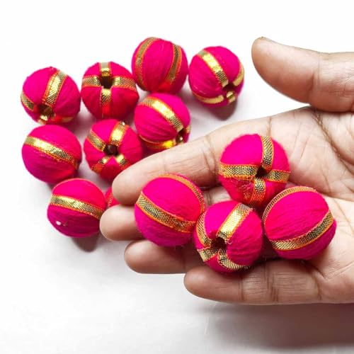 PRANSUNITA Multicolor Gota Round Balls for Art Work Diwali, Lohri, Vandanwar Wall Decoration, Handcrafted- Size- 2cm – 90-100 Pcs - GOTA Multi Balls - Image 2