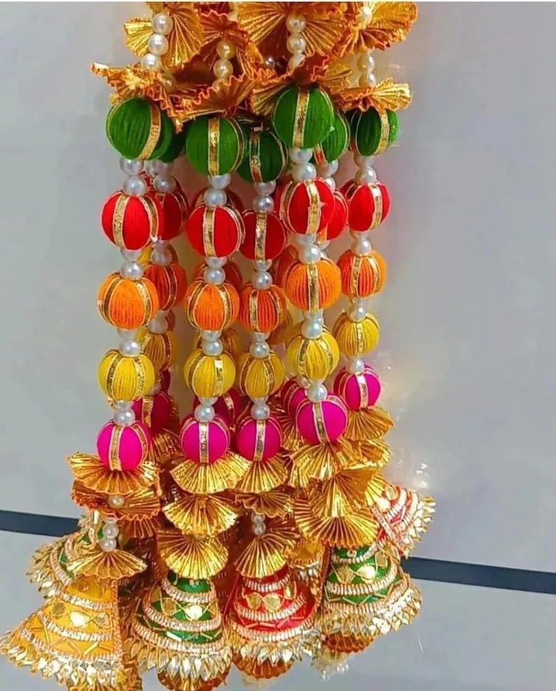 PRANSUNITA Multicolor Gota Round Balls for Art Work Diwali, Lohri, Vandanwar Wall Decoration, Handcrafted- Size- 2cm – 90-100 Pcs - GOTA Multi Balls - Image 4
