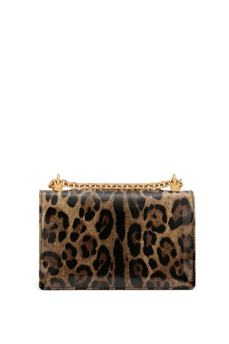 دي جي Logo Crossbody Bag | Chain leather bag, decorated with gorgeous gold metal accessories, a luxury item that highlights the high fashion appearance. " - Image 2