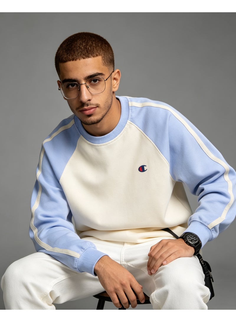 Champion Unisex Raglan Striped Long Sleeve T‑Shirt Casual Daily Wear Top For Men Women Sky Blue - Image 2