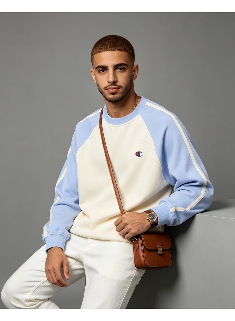 Champion Unisex Raglan Striped Long Sleeve T‑Shirt Casual Daily Wear Top For Men Women Sky Blue - Image 4