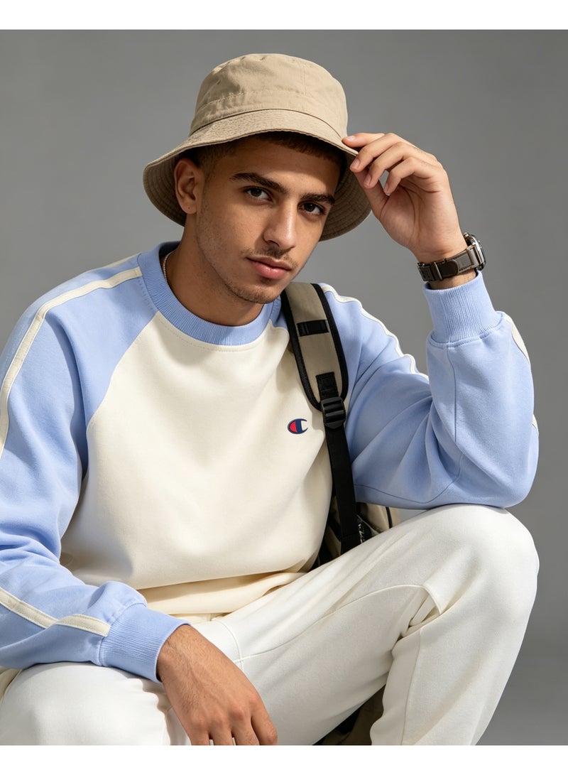 Champion Unisex Raglan Striped Long Sleeve T‑Shirt Casual Daily Wear Top For Men Women Sky Blue - Image 3
