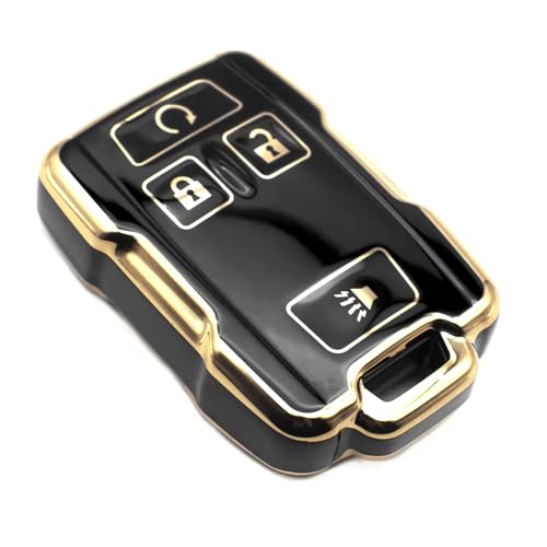 FEYOUN Key Fob Cover Compatible with Chevy Chevrolet Colorado Silverado Suburban Tahoe GMC Canyon Sierra 1500 2500 3500 HD TPU Remote Keyless Key Fob Case Protection Shell Accessories, Black - Image 1