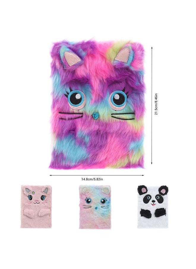 Thoraya - Fluffy Plush Cartoon Notebook Cute Diary Book Notepad Travel Journal Book for Students - Image 1
