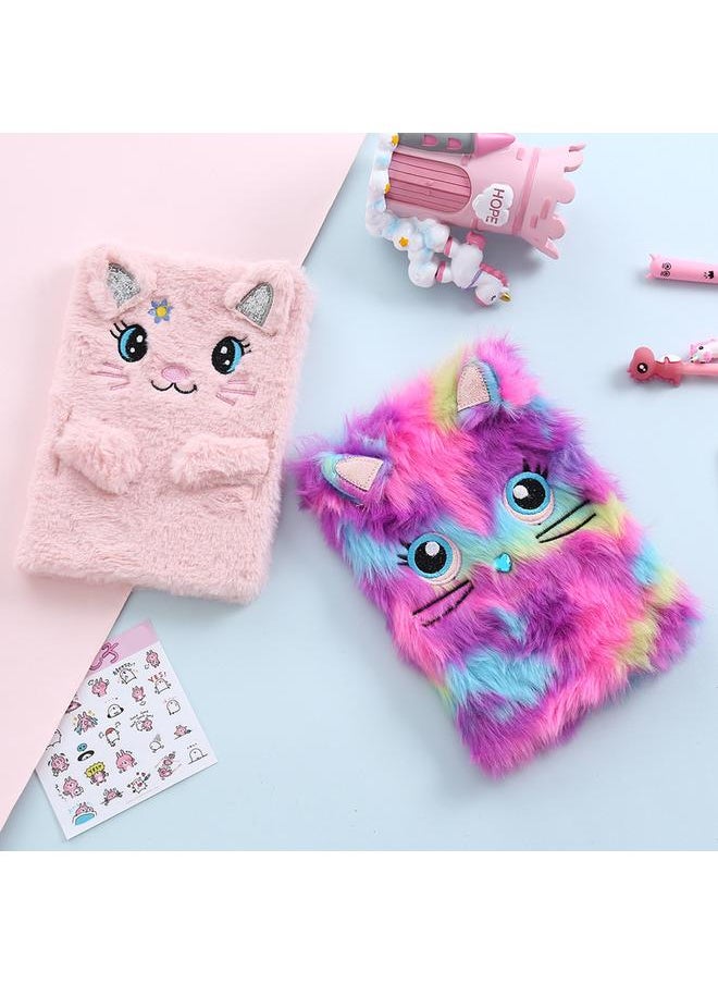 Thoraya - Fluffy Plush Cartoon Notebook Cute Diary Book Notepad Travel Journal Book for Students - Image 1