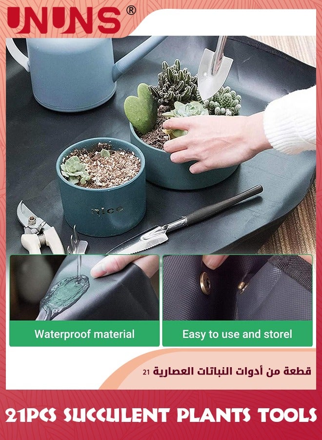 UNUNS Succulent Plants Tools,21PCS Tools Set,Mini Garden Hand Transplanting Succulent Tools Miniature Planting,Set For Indoor Miniature Fairy Garden Plant Care - Image 5