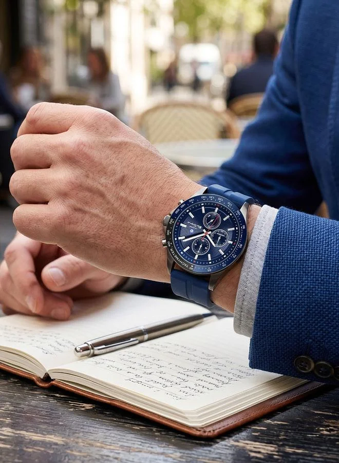 Ben Sherman blue Winchester Blue Dial Blue Silicone Strap Chronograph Watch for Men, 43.2mm for Men | Best Price UAE