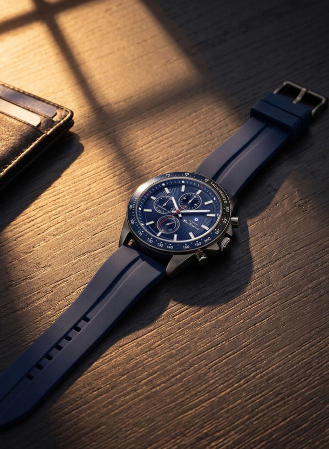 Ben Sherman Winchester Blue Dial Blue Silicone Strap Chronograph Watch for Men, 43.2mm - Image 4