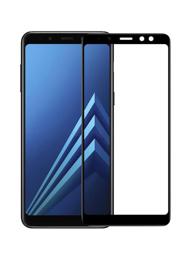NIBEMINENT 3D Tempered Glass Screen Protector For Samsung Galaxy A8 Plus (2018) Black 