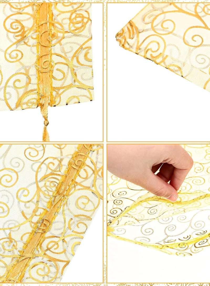 Geustos 100 Pieces Gold Organza Bags for Party Favor Bags Small Business Candy Bags Mesh Bag Wedding Favors Small Gift Bags 8X10 - Image 5