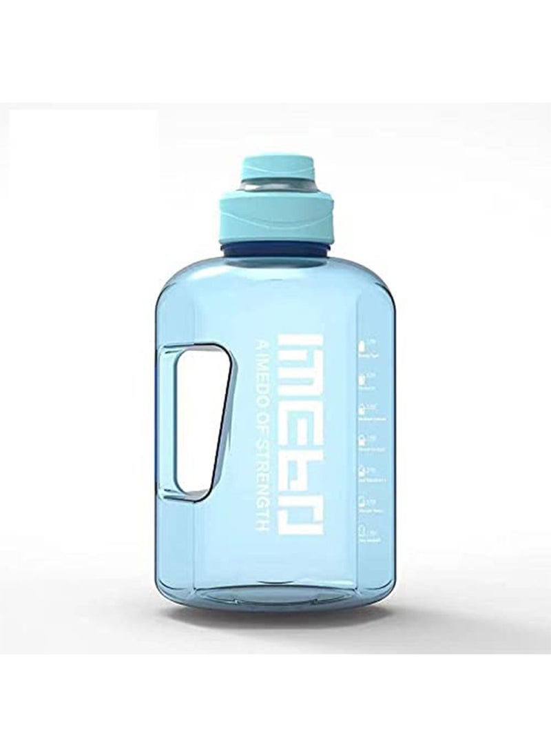GT-Wheel 2.2L Motivational Water Bottle Wide Mouth with Time Marked to Drink More Daily BPA Free Reusable Gym Sports Outdoor Large(2200ml) Capacity  - Image 1