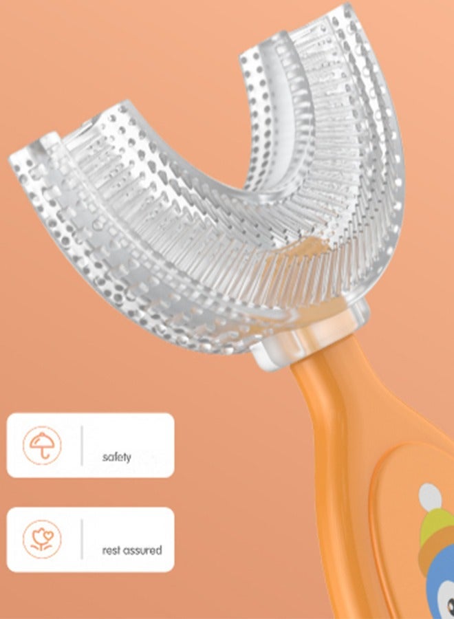 U Shaped Toothbrush For Kids 2-6 Years Old Orange - Image 5