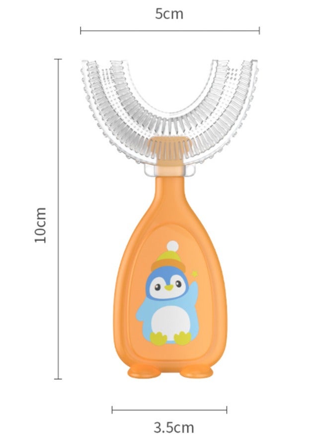 U Shaped Toothbrush For Kids 2-6 Years Old Orange - Image 2