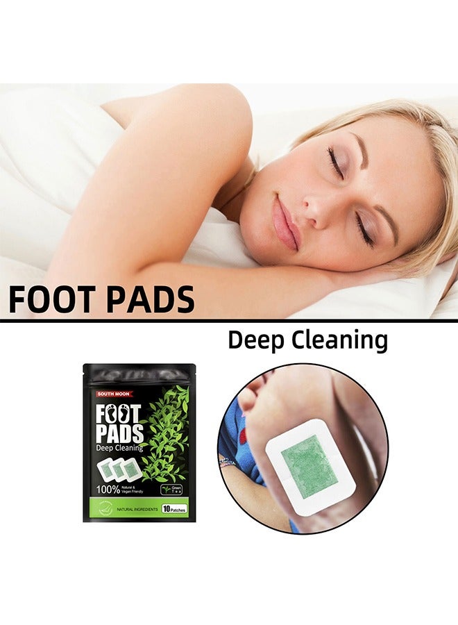 SOUTH MOON Botanical Foot Patches, Help Sleep Relief, Relieve Stress, Dissipate Dampness, Body and Foot Massage Care Patches, Deep Cleansing 100% Natural Organic Green Tea, 10 Patches - Image 4