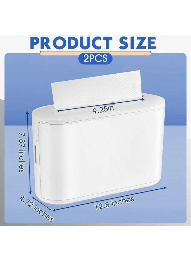 Mifoci Mifoci 2 Pcs Paper Towel Dispenser Countertop Bathroom Paper Towel Holder Multifold Hand Paper Towel Dispenser for Toilet Bedroom Kitchen, Paper Not Included (White) - Image 2