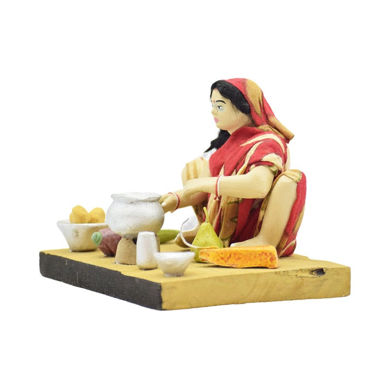 dalvkot Golu Dolls Lady Villeage Food makeing Kolu BommaluBommai for DusseraNavaratri - Image 5