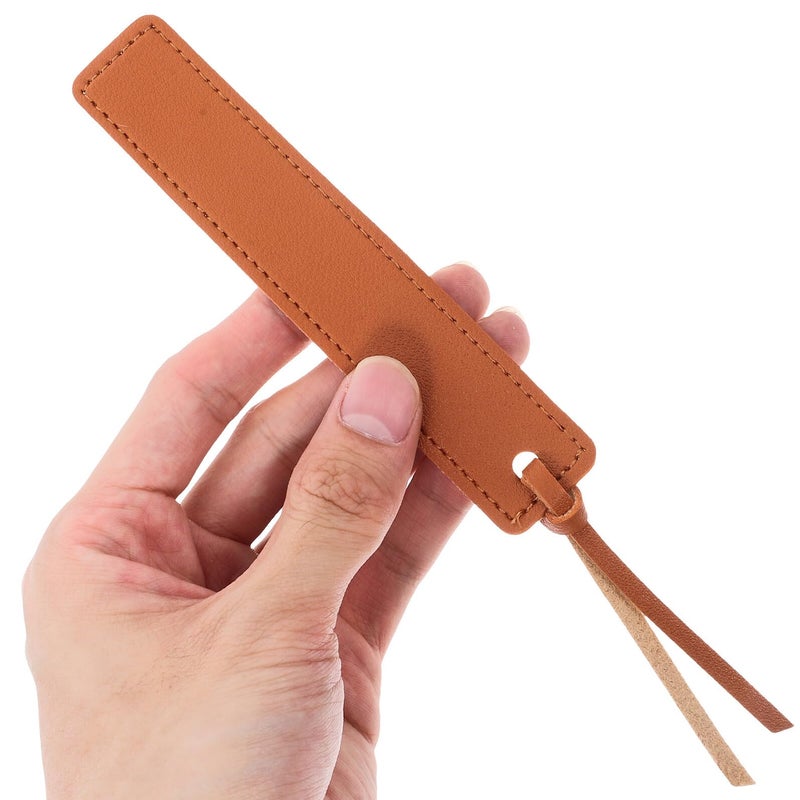 6 Pcs Multi Color Faux Leather Bookmarks Set With Rope Decorative Reading Accessories - Image 4