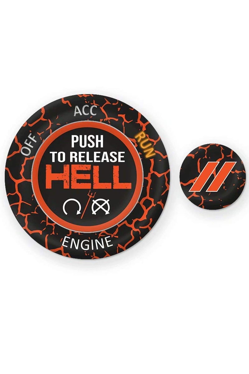 TOOLEPIC Push Start Button Cover for Dodge Challenger Charger Durango Accessories 20152025Engine Start Stop Ignition Switch Kit Interior AccessoryPush to Release Hell Style Custom Fit Orange