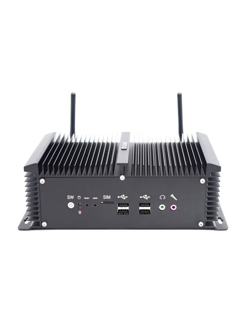 HYSTOU P12-I5-8250U Fanless Mini PC Intel Core i5-8250U Processor Quad Core up to 1.6GHz, RAM: 16G, ROM: 256G, Support Win 7 / 8 / 10 / Linux(Black)