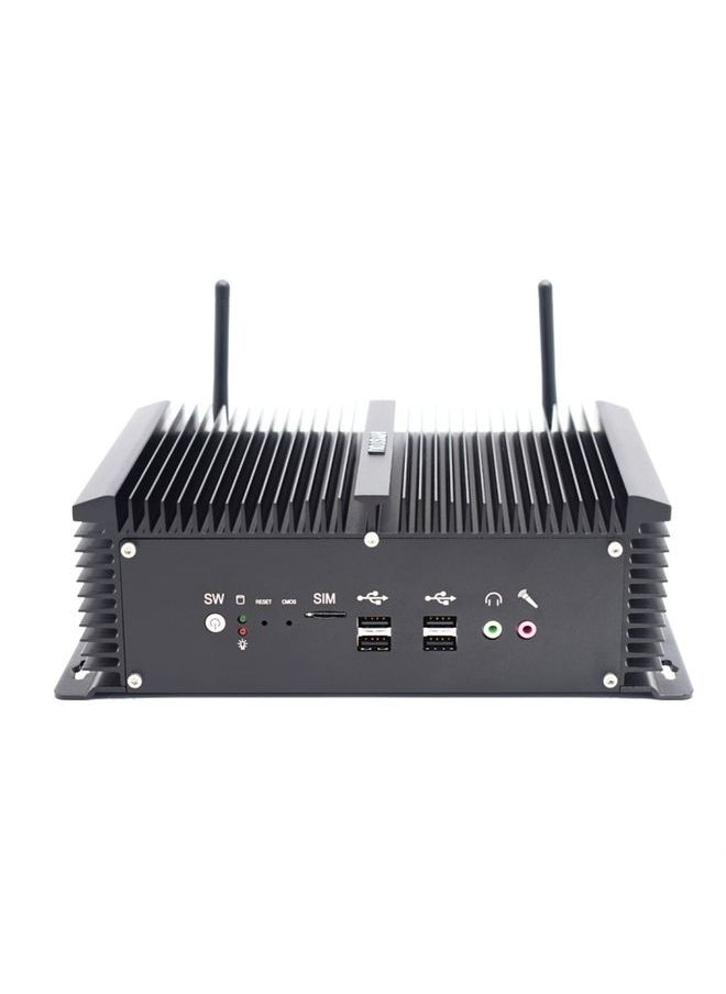 BURAQ - HYSTOU P12-I5-8250U Fanless Mini PC Intel Core i5-8250U Processor Quad Core up to 1.6GHz, RAM: 16G, ROM: 256G, Support Win 7 / 8 / 10 / Linux(Black) - Image 1