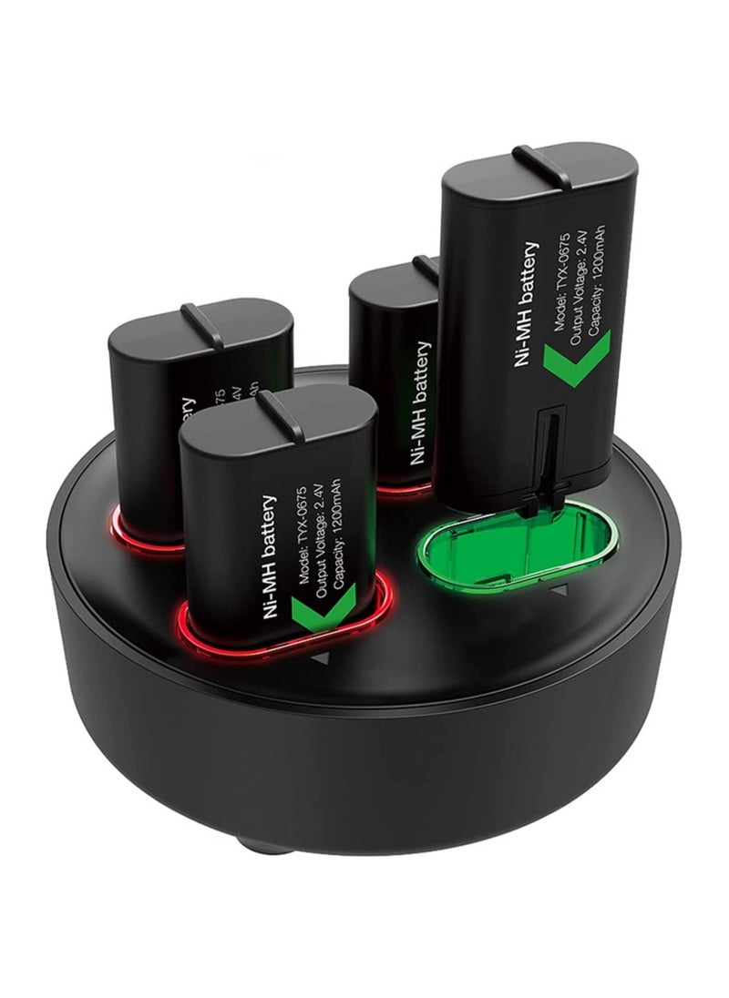erorex - Rechargeable Battery Pack for Xbox One/X/S/Xbox One Elite/Xbox Series X/Xbox Series S, 4x1200 mAh Controller Battery Pack for Xbox Series X, Battery for Xbox with Fast Charger Station, Led Indicator - Image 1