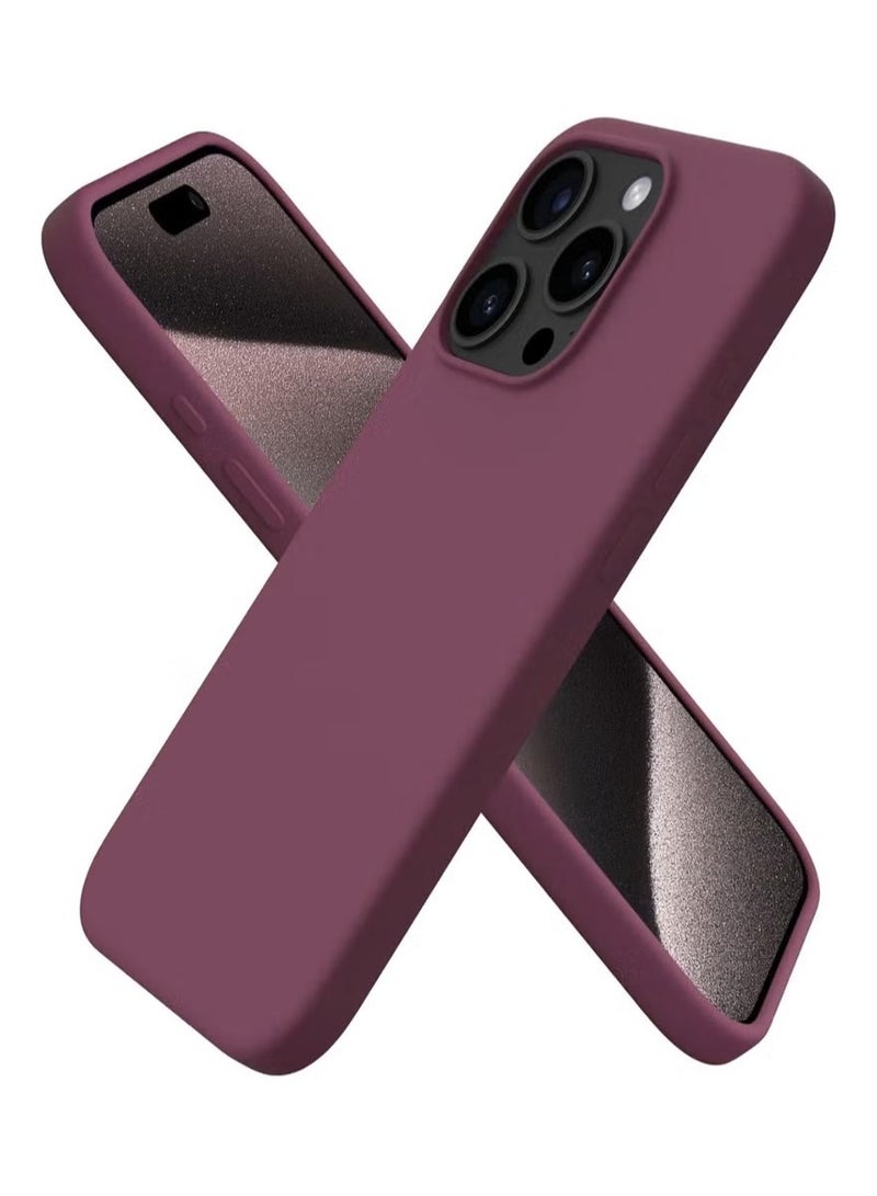 general Liquid Silicone Case for iPhone 15 Pro (6.1"), [Full Body Protection] Slim Soft Gel Rubber Shockproof Phone Case with Ultra-Soft Microfiber Lining & Sensitive Buttons - Guava Purple - Image 1