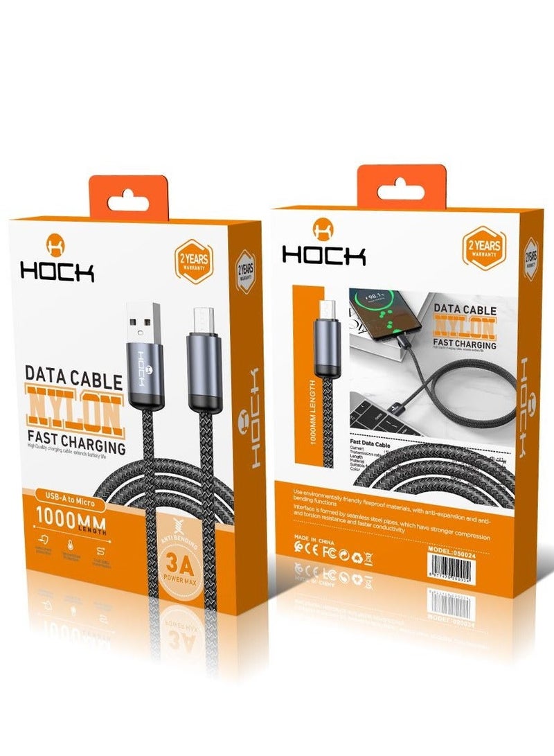 Hock Micro USB Nylon Charging Cable is used to charge and connect data to a wide range of electronic devices, especially smartphones and tablets that use a Micro USB port. - Image 2