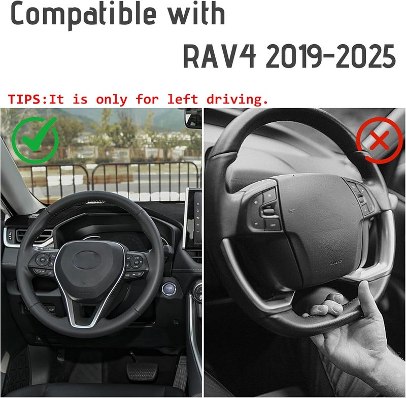 Bilisin Dashboard Cover Mat Compatible with Toyota RAV4 2019-2025 Non-Slip Suede Dash Board Pad for Toyota RAV4 No Glare Sunshade Protector Internal Accessories (Black) - Image 4