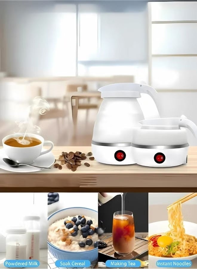 Foldable kettle, Portable Foldable Electric Kettle for Travel Food Grade Silicone Electric Water Heater Collapses with Separable Power Cord Ideal for Hiking Camping and indoor - Image 2