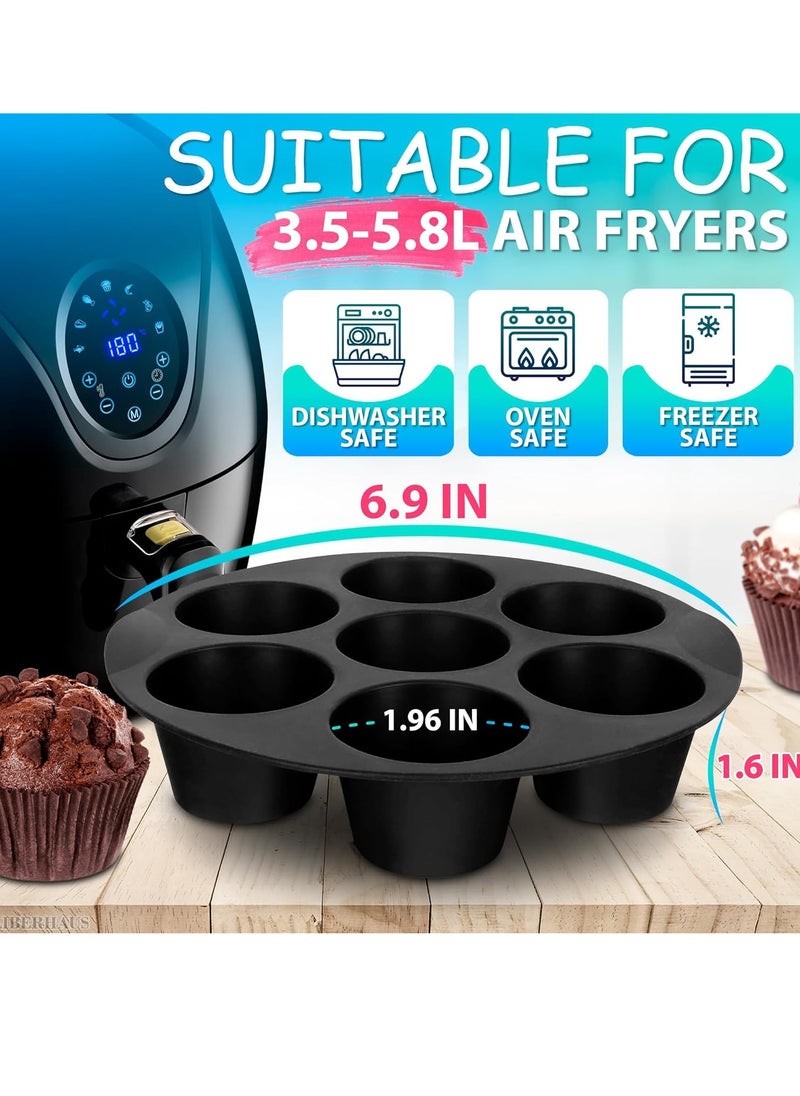 Bukela - Air Fryer Silicone Cupcake Pan - 3.5-5.8l Air Fryer Egg Bites Mold Nonstick Muffin Pan Egg Cups Molds Silicone Muffin Pan For Air Fryer Accessories - 7 Mini Muffin Maker Cupcake Tray Baking Mold - Image 1