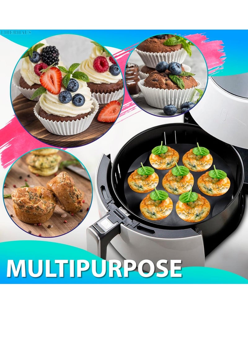 Bukela - Air Fryer Silicone Cupcake Pan - 3.5-5.8l Air Fryer Egg Bites Mold Nonstick Muffin Pan Egg Cups Molds Silicone Muffin Pan For Air Fryer Accessories - 7 Mini Muffin Maker Cupcake Tray Baking Mold - Image 1