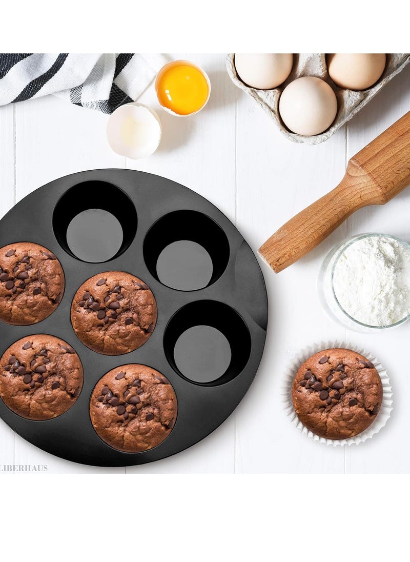Bukela - Air Fryer Silicone Cupcake Pan - 3.5-5.8l Air Fryer Egg Bites Mold Nonstick Muffin Pan Egg Cups Molds Silicone Muffin Pan For Air Fryer Accessories - 7 Mini Muffin Maker Cupcake Tray Baking Mold - Image 1