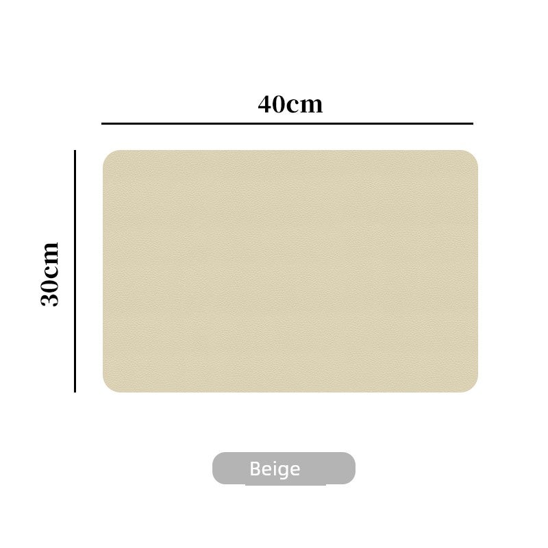 Solid color luxury leather placemat, household dining table tabletop mat, Western dining mat, waterproof, oil-proof, and heat-insulating mat - Image 3