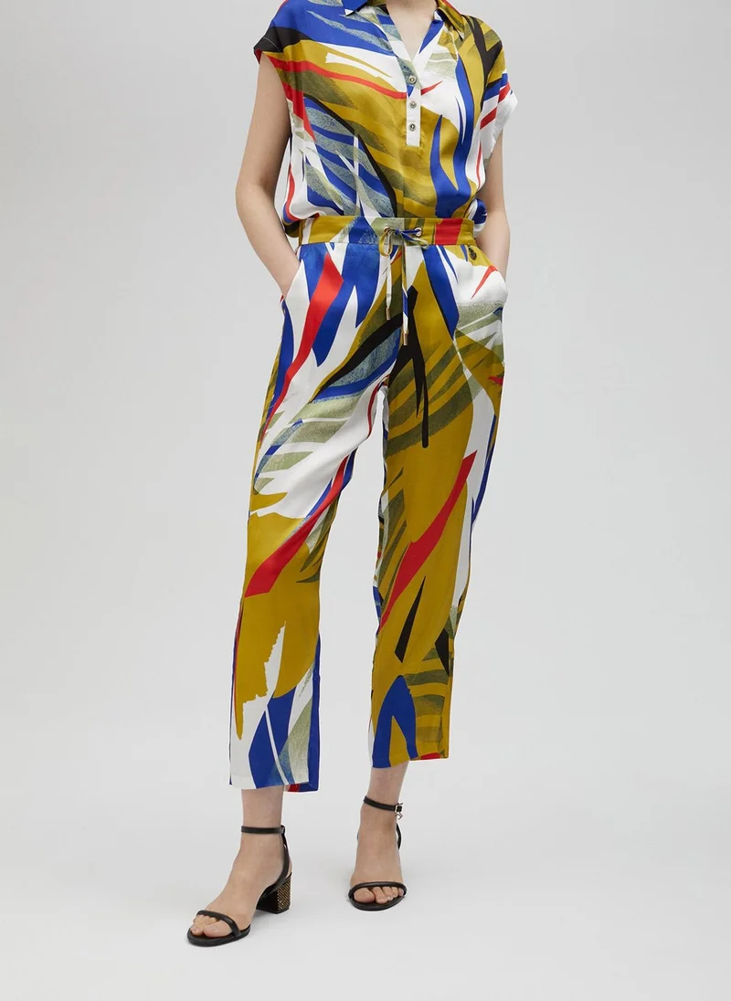 Lola Casademunt Tropical print satin joggers