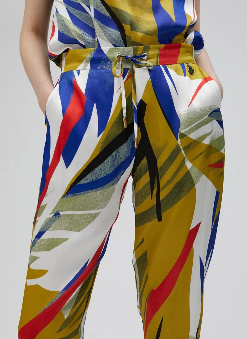 Lola Casademunt Tropical print satin joggers