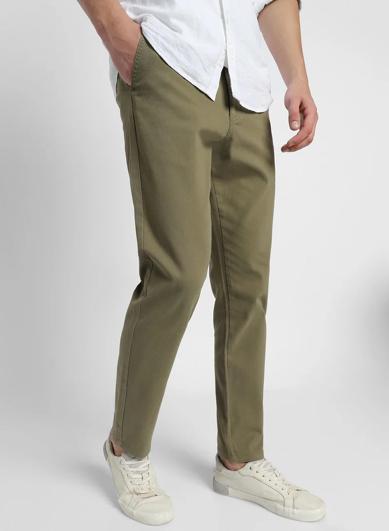 Dennis Lingo olive green Regular Fit Army Chinos Pants For Men for Men | Best Price UAE