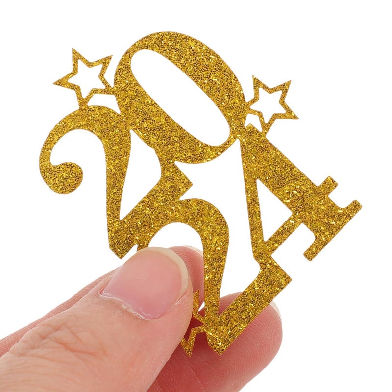 20 Gold New Year Cake Picks Party Dessert Toppers for Graduation Holiday Celebrations - Image 5