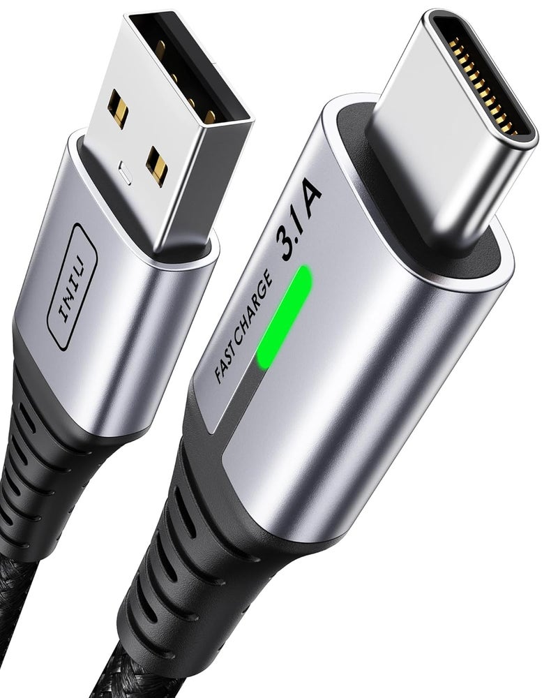 INIU USB A to USB C Cable 1M, 3.1A Nylon Braided Type C Cable, Fast Charging USB-C Data Cable for iPhone 17 16 15 Pro Max Mini iPad Air Samsung Galaxy S25 S24 S23 Ultra Huawei Honor etc - Image 1