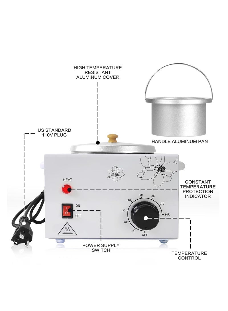 Joyeworld Portable Wax Heater, Single-Pot Wax Melting Pot, Painless Hair Removal Waxing Machine, Professional Wax Heater for Men and Women, Equipped with Adjustable Temperature Settings - Image 5