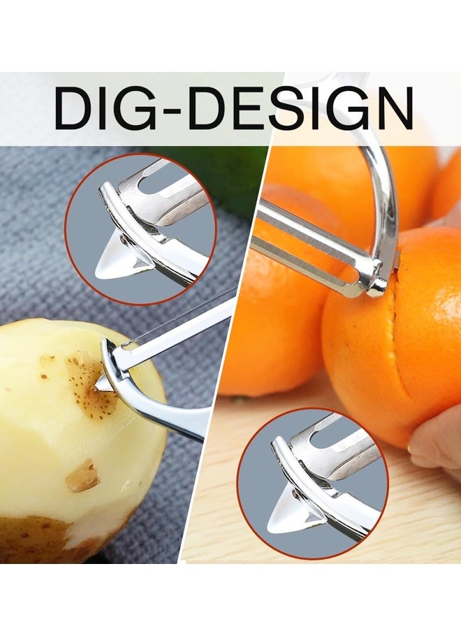 Vegetable,Fruit, Carrot, Veggie, Potatoes Peeler, Y-Shaped and I-Shaped Stainless Steel Peelers, with Ergonomic Non-Slip Handle & Sharp Blade - Image 3