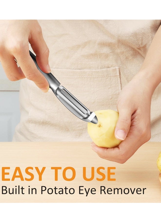Vegetable,Fruit, Carrot, Veggie, Potatoes Peeler, Y-Shaped and I-Shaped Stainless Steel Peelers, with Ergonomic Non-Slip Handle & Sharp Blade - Image 4