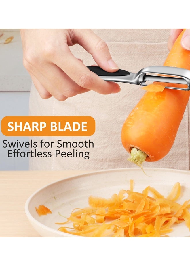 Vegetable,Fruit, Carrot, Veggie, Potatoes Peeler, Y-Shaped and I-Shaped Stainless Steel Peelers, with Ergonomic Non-Slip Handle & Sharp Blade - Image 5