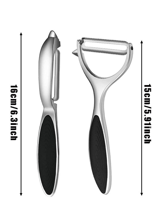 Vegetable,Fruit, Carrot, Veggie, Potatoes Peeler, Y-Shaped and I-Shaped Stainless Steel Peelers, with Ergonomic Non-Slip Handle & Sharp Blade - Image 2