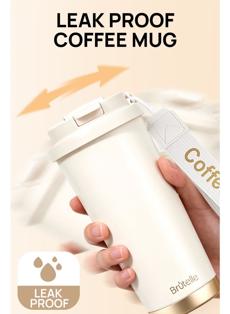 Brutelle V60 Coffee Mug 500ML Stainless Steel Vacuum Tumbler – Insulated Cold & Hot Leakproof Travel Cup with Straw for Americano, Espresso, Pour Over, Cold Brew - Image 2