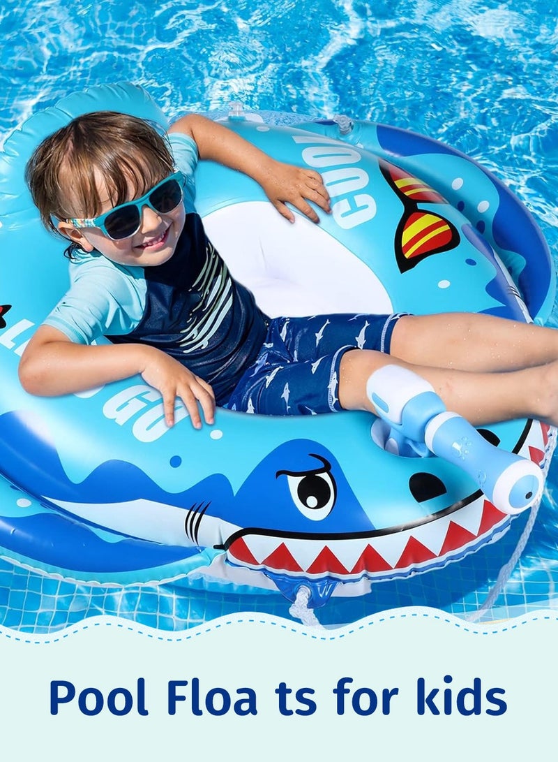 Moovant Inflatable Pool Floats for Kids, Shark Water Gun Seat Ring Swimming Float, Portable Water Play Toy for Pool - Image 4