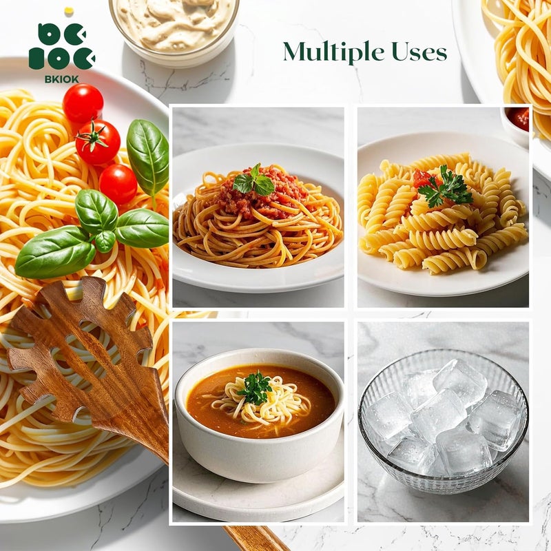 Bkiok Teak Wood Pasta Fork for Cooking, Noodle Spaghetti Spoon Server, Elaborately Polished Wooden Pasta Server with Teeth - Image 5
