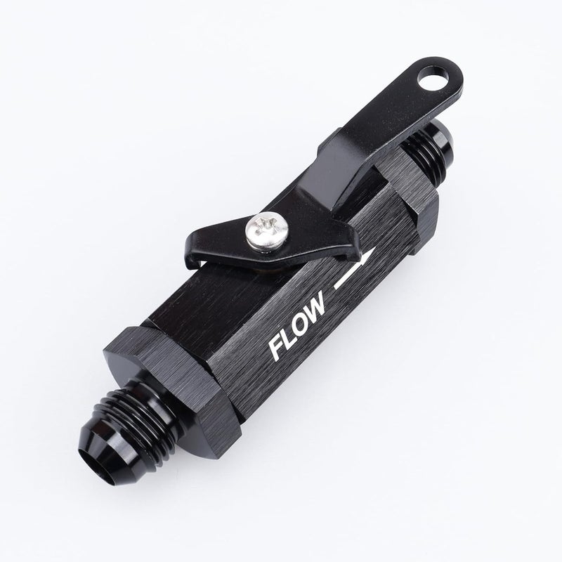 AC PERFORMANCE Inline Fuel Male Shut Off Valve with Cable Lever Aluminum Black -6 AN - Image 4