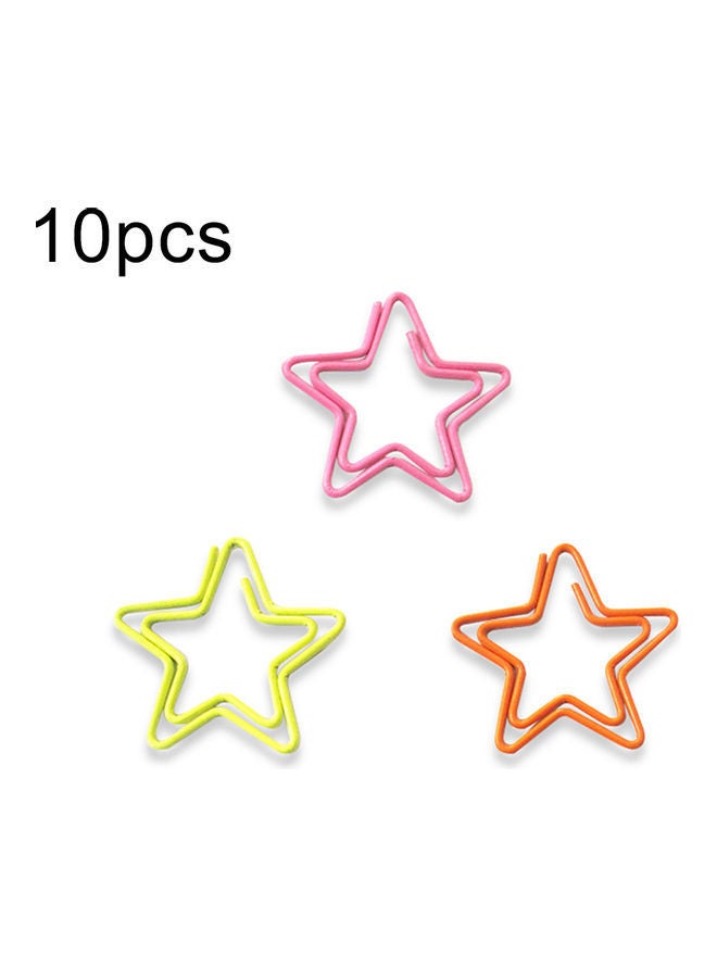 NIBEMINENT 10-Piece Star Design Bookmark Paper Clip Pin Set Multicolour - Image 1